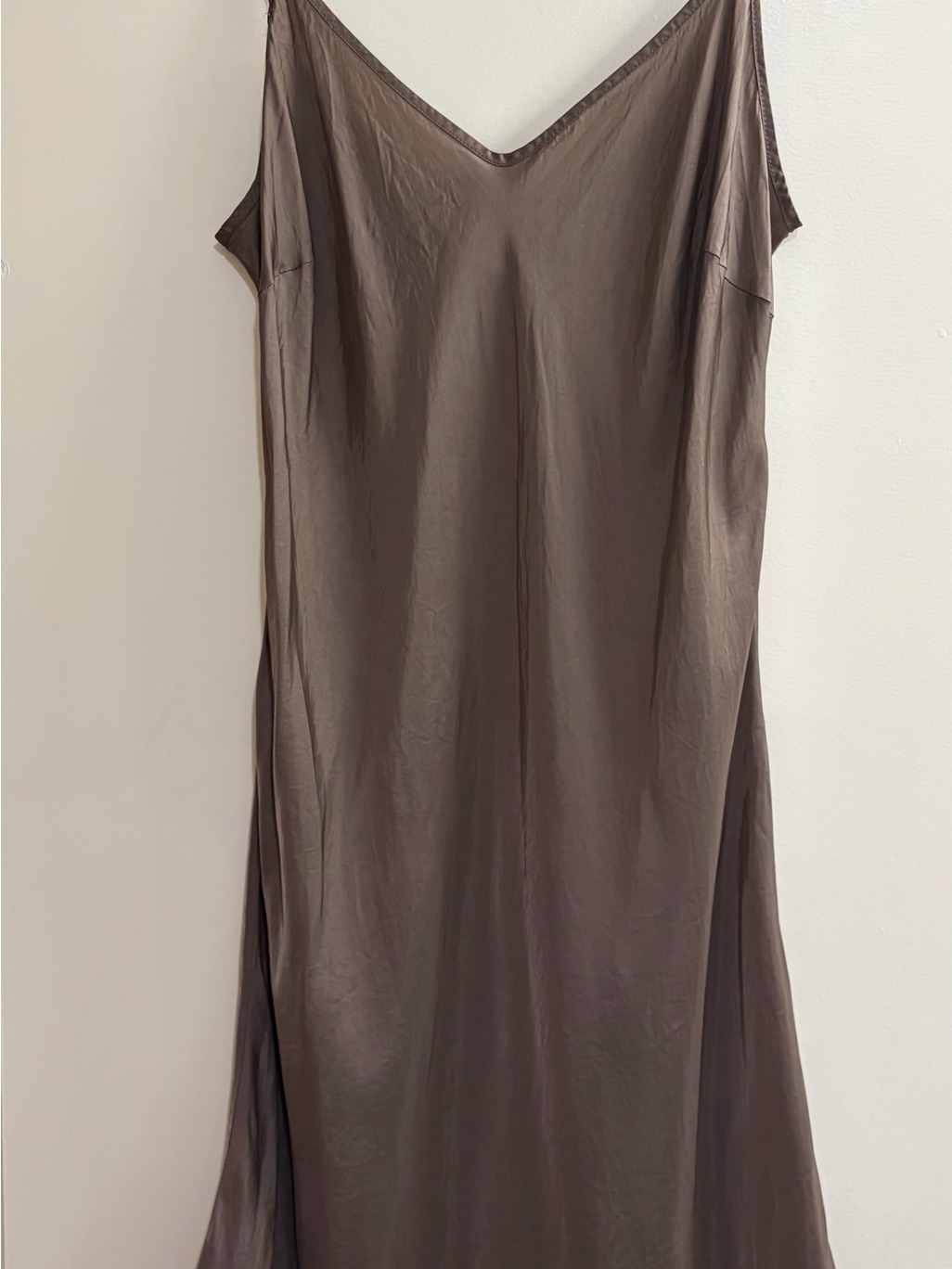 Organic By John Patrick Silk-Feel Cupro V-Neck Slip Dress (L) Nwot Midi/Calf — image 2 of 7